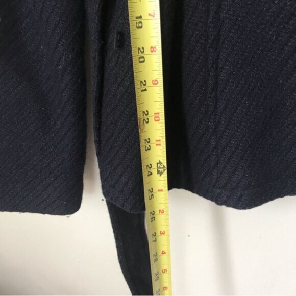 2 Xpose Boucle Pea Belted Coat Removable Fur Collar Pockets Texture Wool Short L - Picture 16 of 16